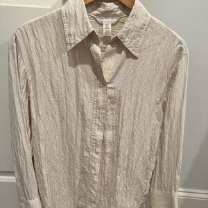 H&M woman’s Beige Button Down Shirt